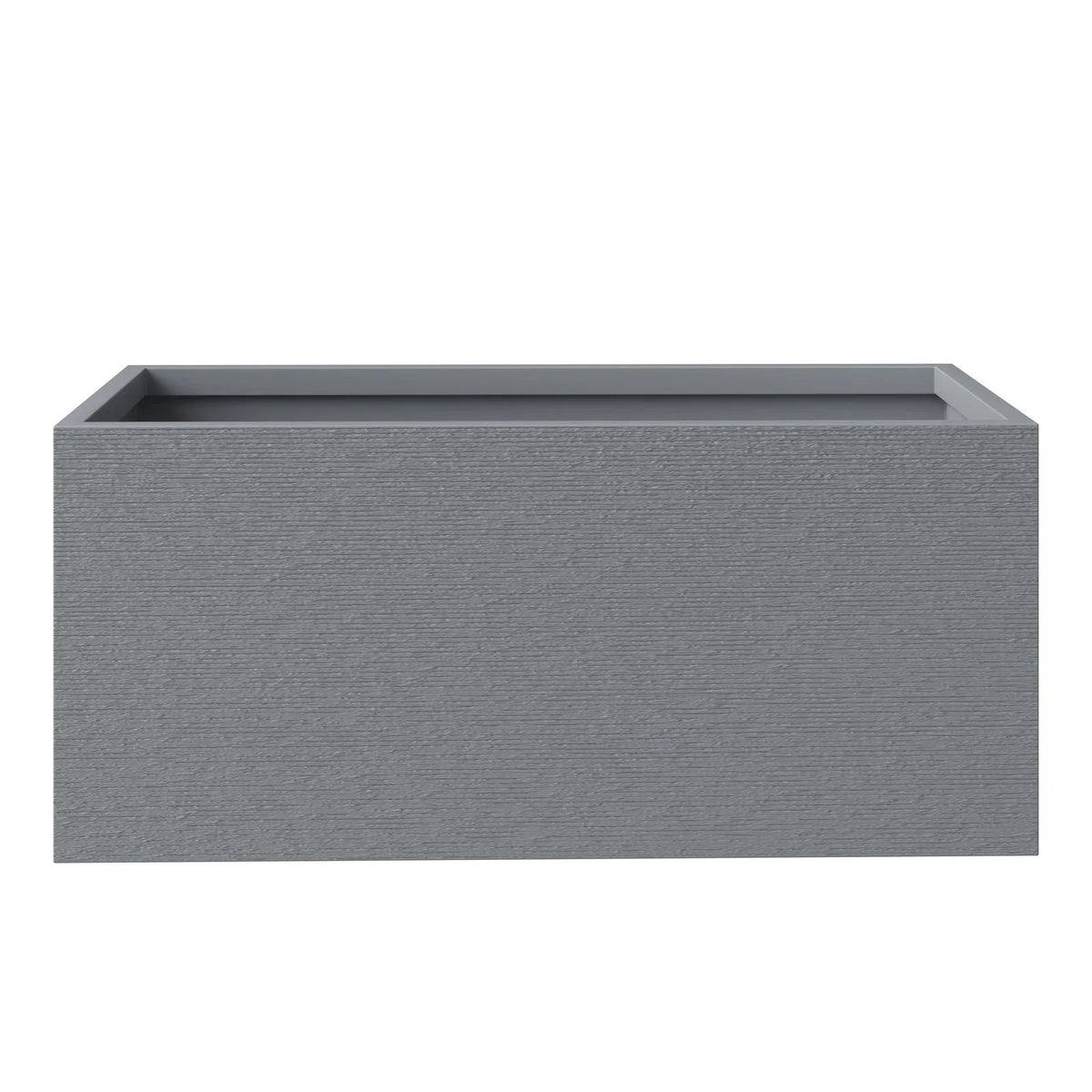 Flora Modern Rectangular Planter Pot in Fiberstone and Clay Weather Resistant Design in Grey - Elax Furniture