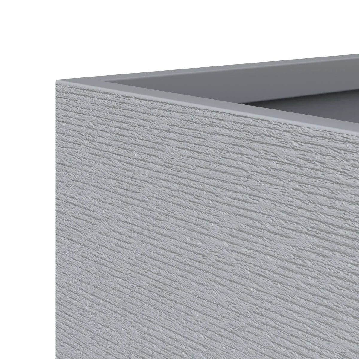 Flora Modern Rectangular Planter Pot in Fiberstone and Clay Weather Resistant Design in Grey - Elax Furniture