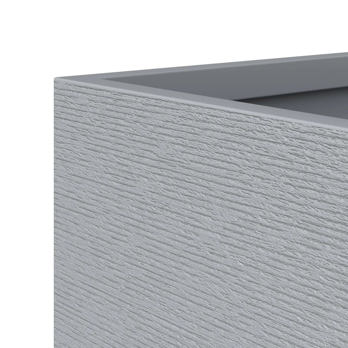 Flora Modern 3-Piece Rectangular Planter Pot Set in Fiberstone and Clay Weather Resistant Design in Grey - Elax Furniture