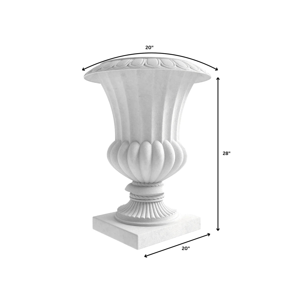 Lotus Fiberstone and Clay Urn Planter Pot Indoor Outdoor with Drainage Holes - Elax Furniture