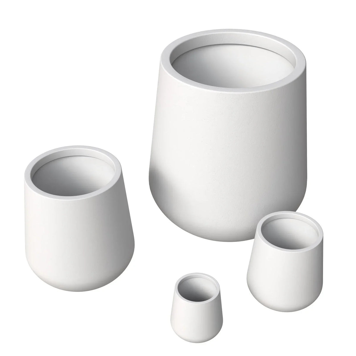 Orchid 4-Piece Tapered Round Planter Pot Set in Fiberstone and Clay Weather Resistant Design - Elax Furniture