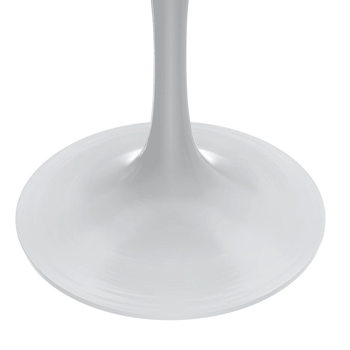Verve Round Dining Table with MDF/Sintered Stone/Resin Tabletop in White Stainless Steel Pedestal Base - Elax Furniture