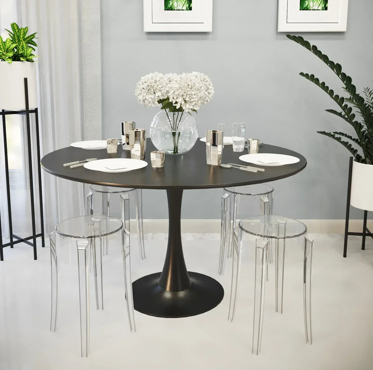 Averill Modern Plastic Dining Stool with Sturdy Seat and Legs for Kitchen and Dining Room - Elax Furniture