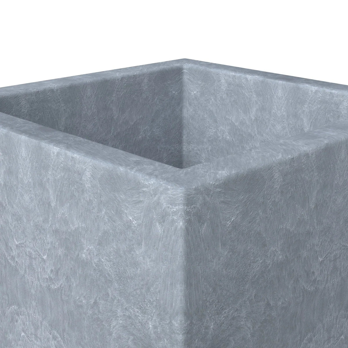 Flora Modern 3-Piece Rectangular Planter Pot Set in Fiberstone and Clay Weather Resistant Design in Grey - Elax Furniture