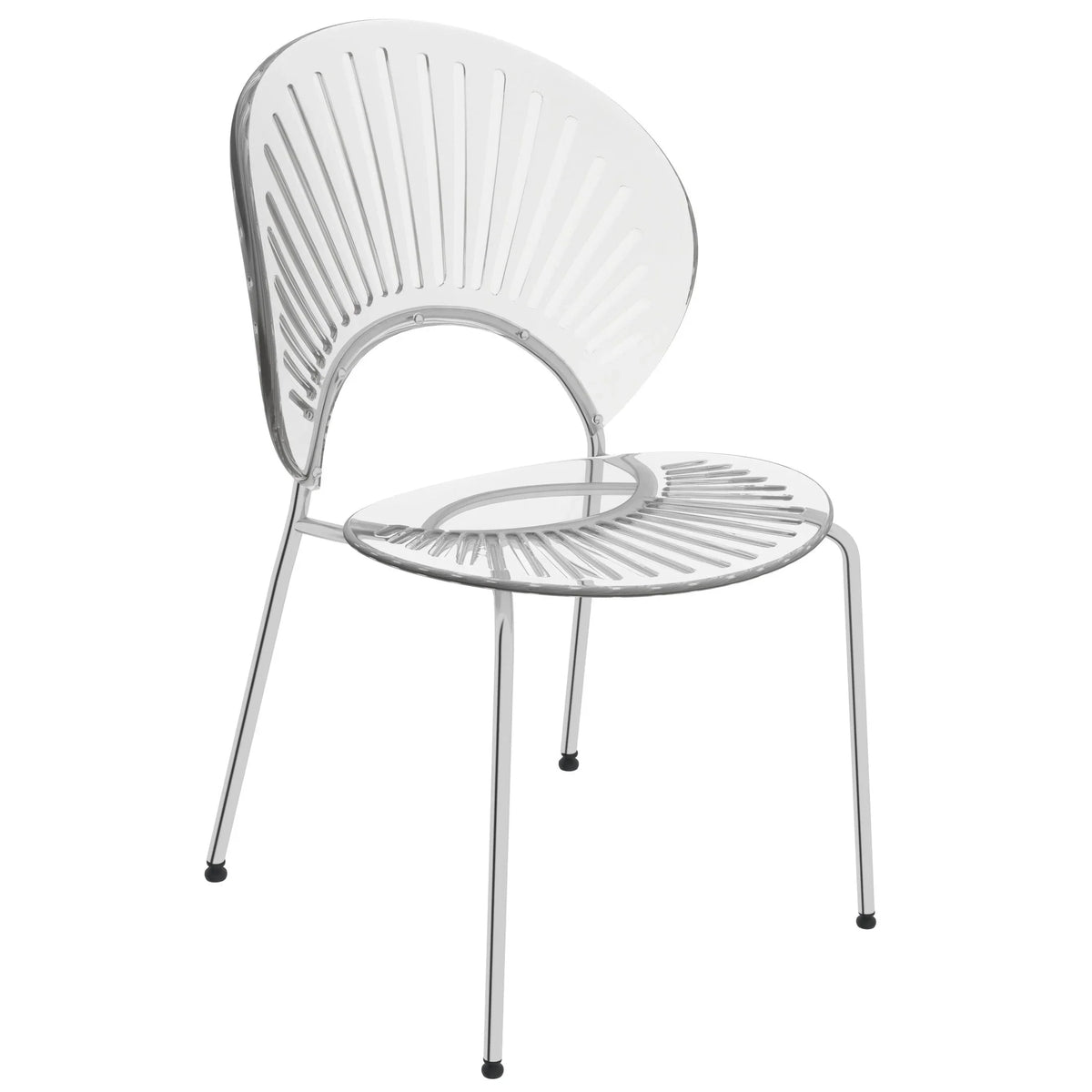 Opulent Modern Plastic Dining Chair in Chrome Metal Legs - Elax Furniture