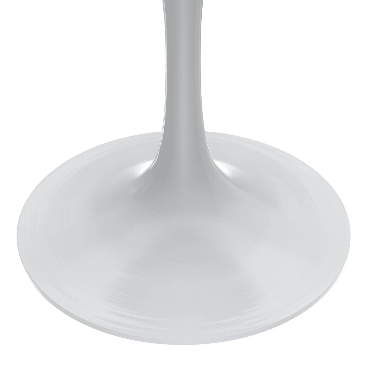 Verve Round Dining Table with MDF/Sintered Stone/Resin Tabletop in White Stainless Steel Pedestal Base - Elax Furniture