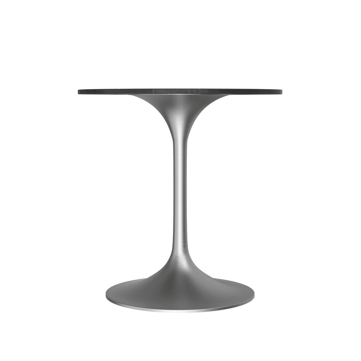 Verve Round Dining Table with MDF/Sintered Stone/Resin Tabletop in Silver Stainless Steel Pedestal Base - Elax Furniture