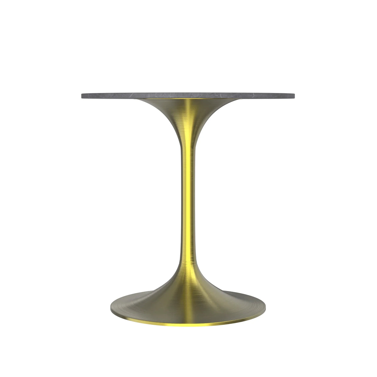 Verve Round Dining Table with MDF/Sintered Stone/Resin Tabletop in Gold Stainless Steel Pedestal Base - Elax Furniture