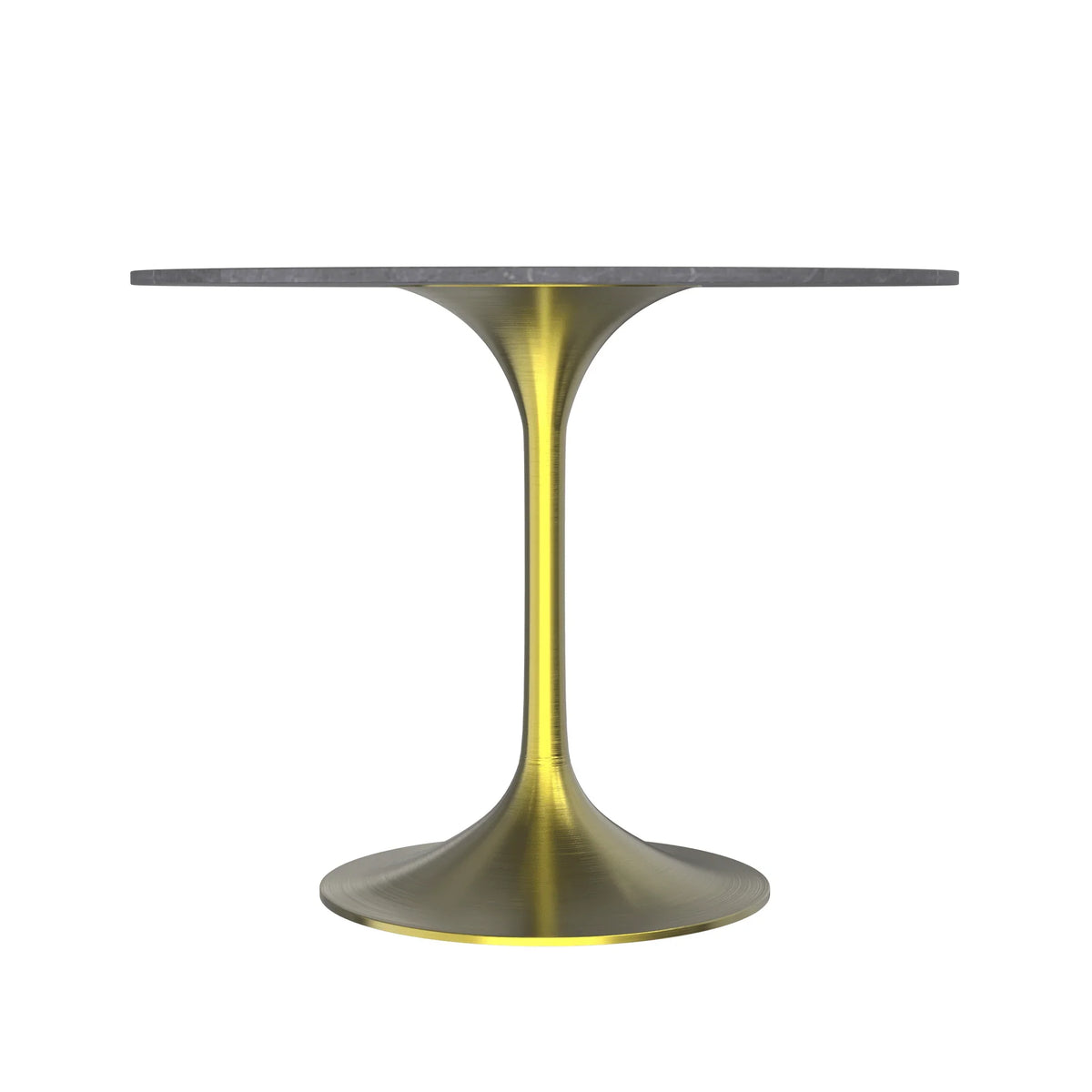 Verve Round Dining Table with MDF/Sintered Stone/Resin Tabletop in Gold Stainless Steel Pedestal Base - Elax Furniture