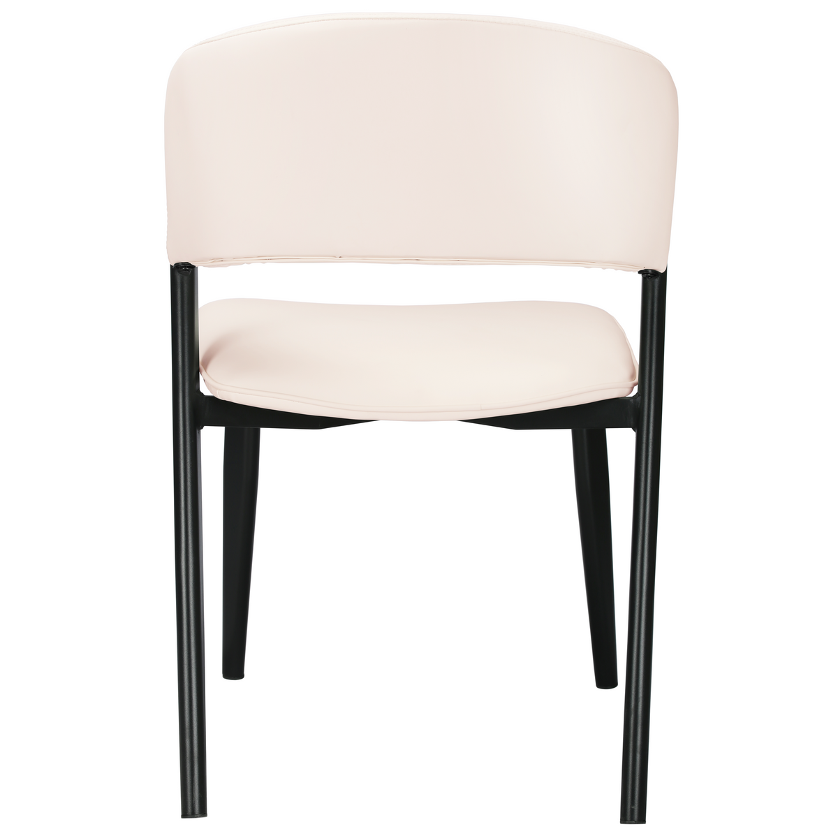 Aspen Dining Chairs Upholstered in Leather with Black Metal Legs