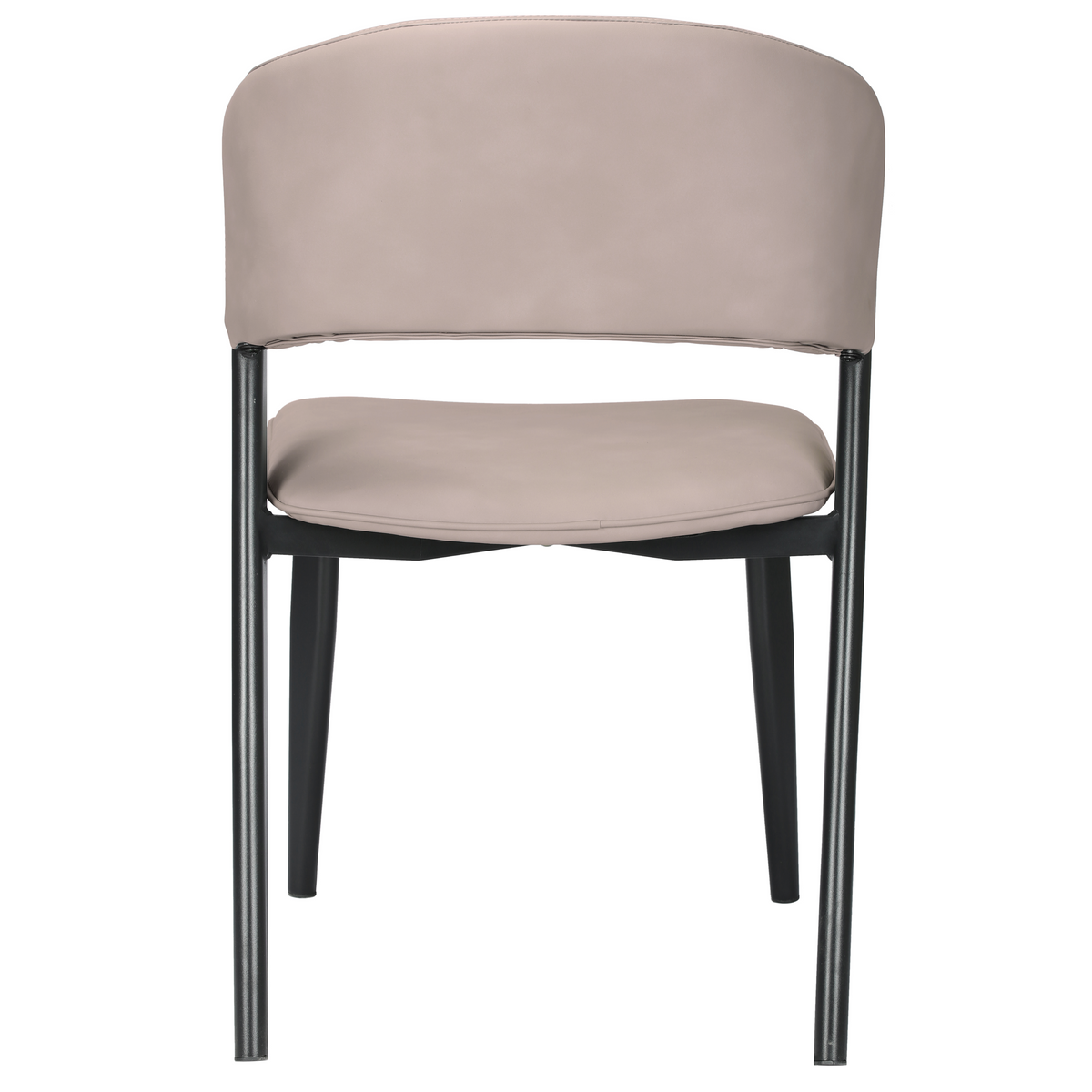 Aspen Dining Chairs Upholstered in Leather with Black Metal Legs