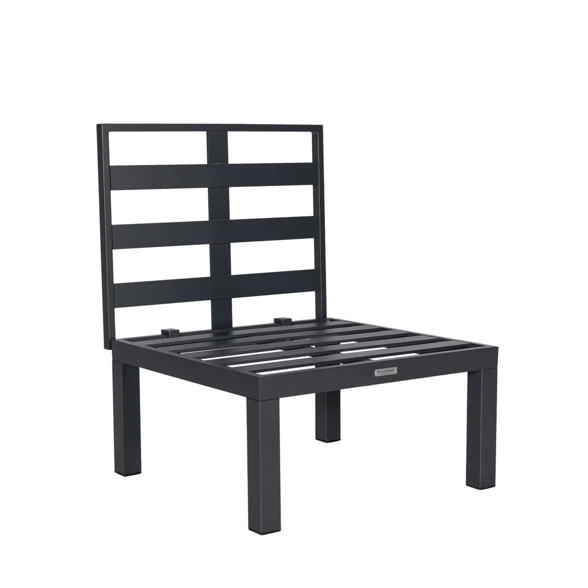 Chelsea 7-Piece Patio Sectional Set in Black Aluminum with Fire Pit Table - Elax Furniture