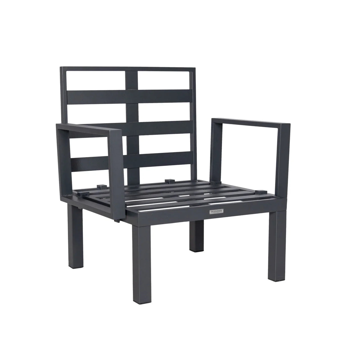 Chelsea 7-Piece Patio Sectional Set in Black Aluminum with Fire Pit Table - Elax Furniture