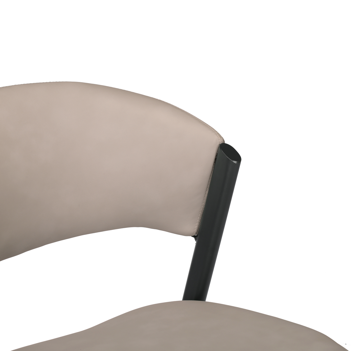 Aspen Dining Chairs Upholstered in Leather with Black Metal Legs