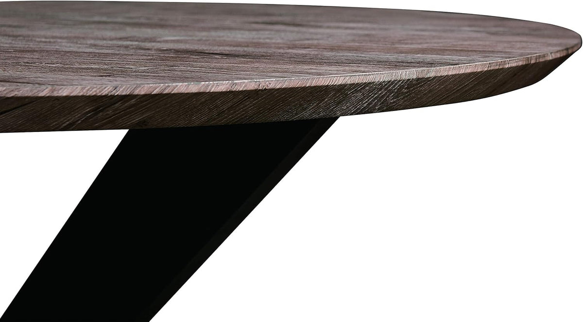 Ravenna 47-Inch Solid Wood Round Dining Table X-Shape Metal Legs