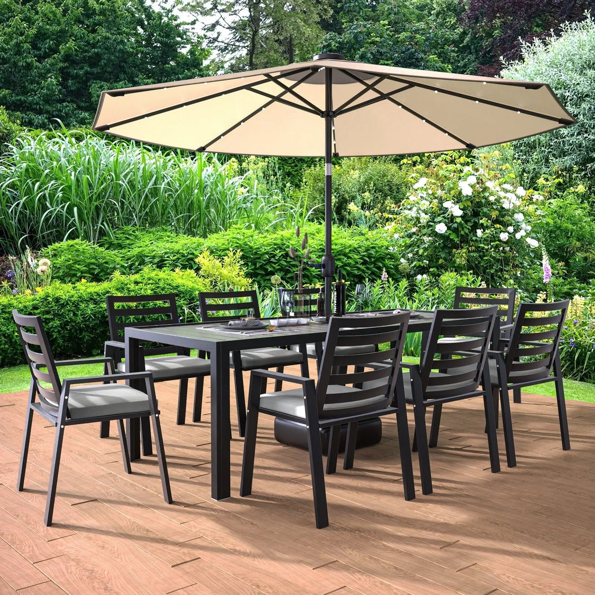 Chelsea Modern Aluminum Patio Dining Armchair with Removable Cushions - Elax Furniture