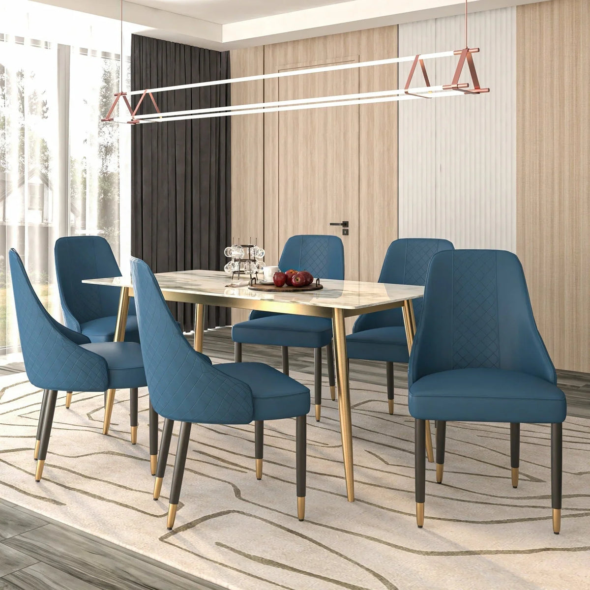 Allure Dining Chairs Fabric/Leather Seat and Back in Oak Wood - Elax Furniture