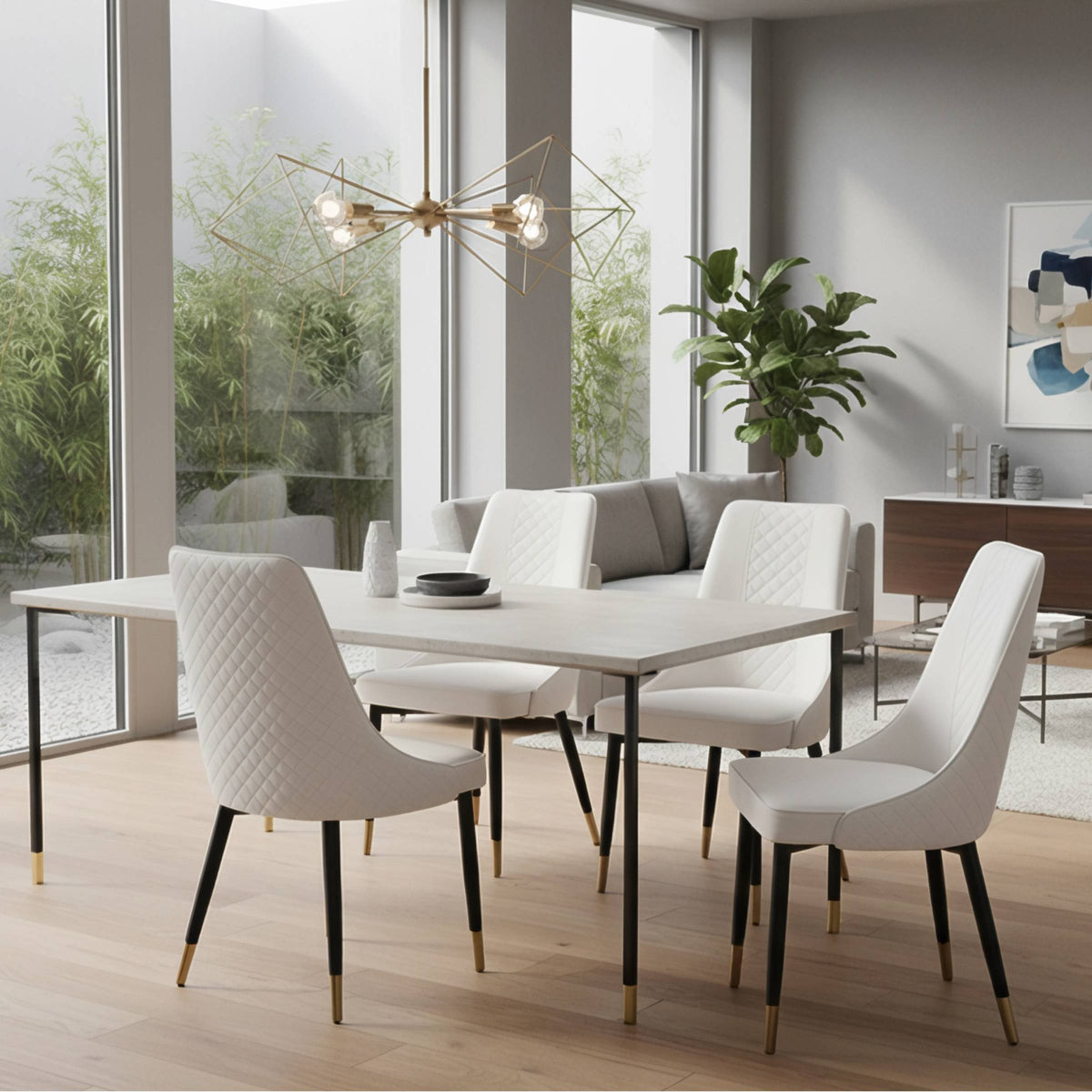 Allure Dining Chairs Fabric/Leather Seat and Back in Oak Wood