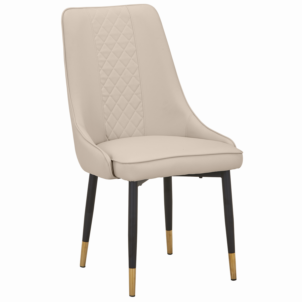Allure Leather Dining Chairs in Steel Legs with Gold Accent Tips