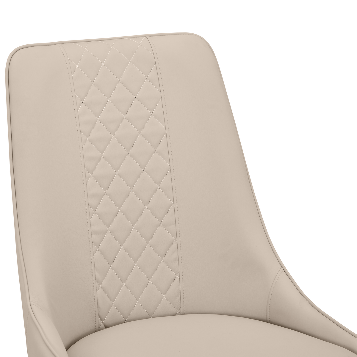Allure Leather Dining Chairs in Steel Legs with Gold Accent Tips