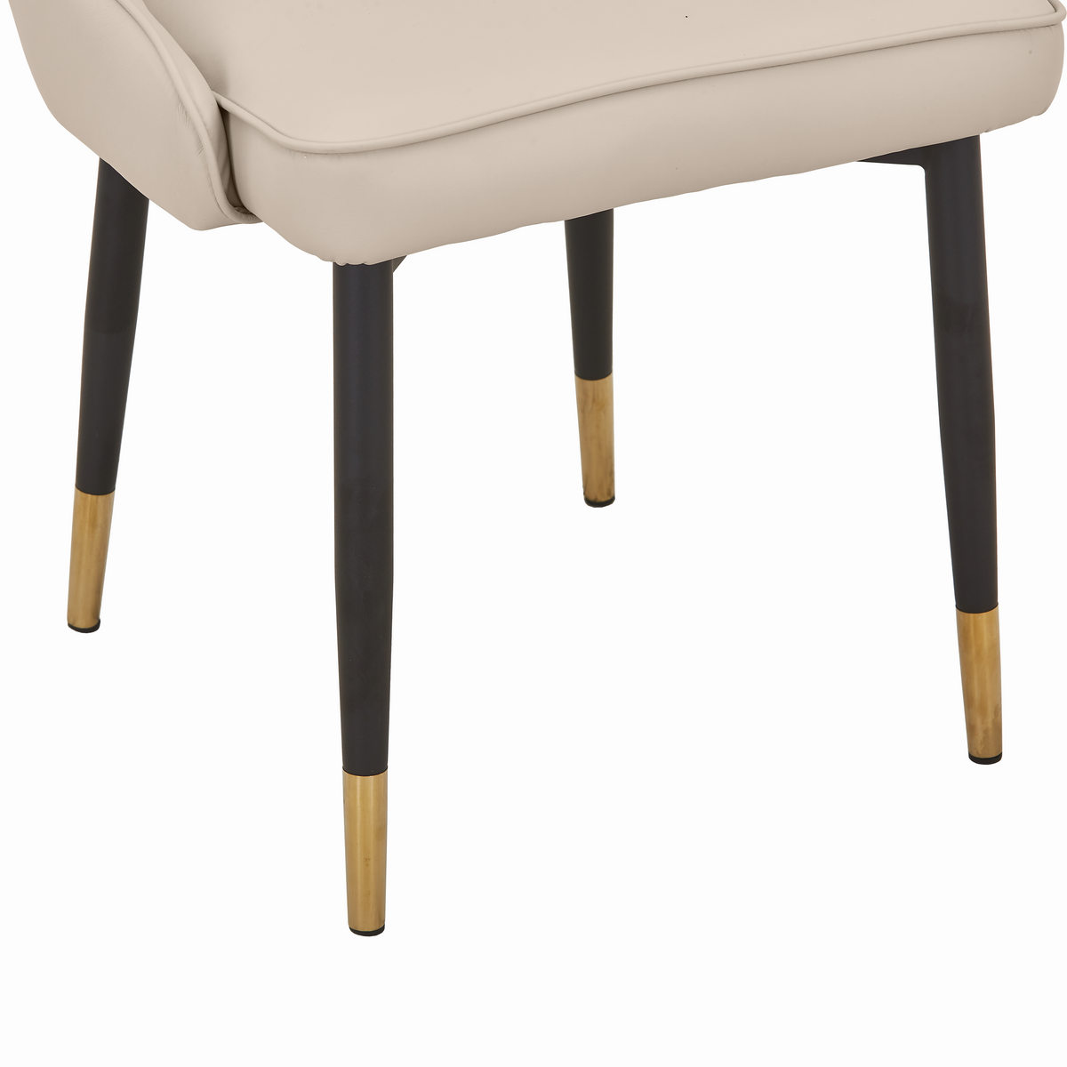 Allure Leather Dining Chairs in Steel Legs with Gold Accent Tips