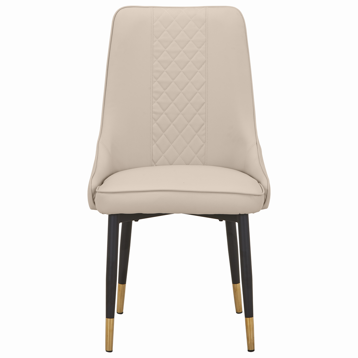 Allure Leather Dining Chairs in Steel Legs with Gold Accent Tips