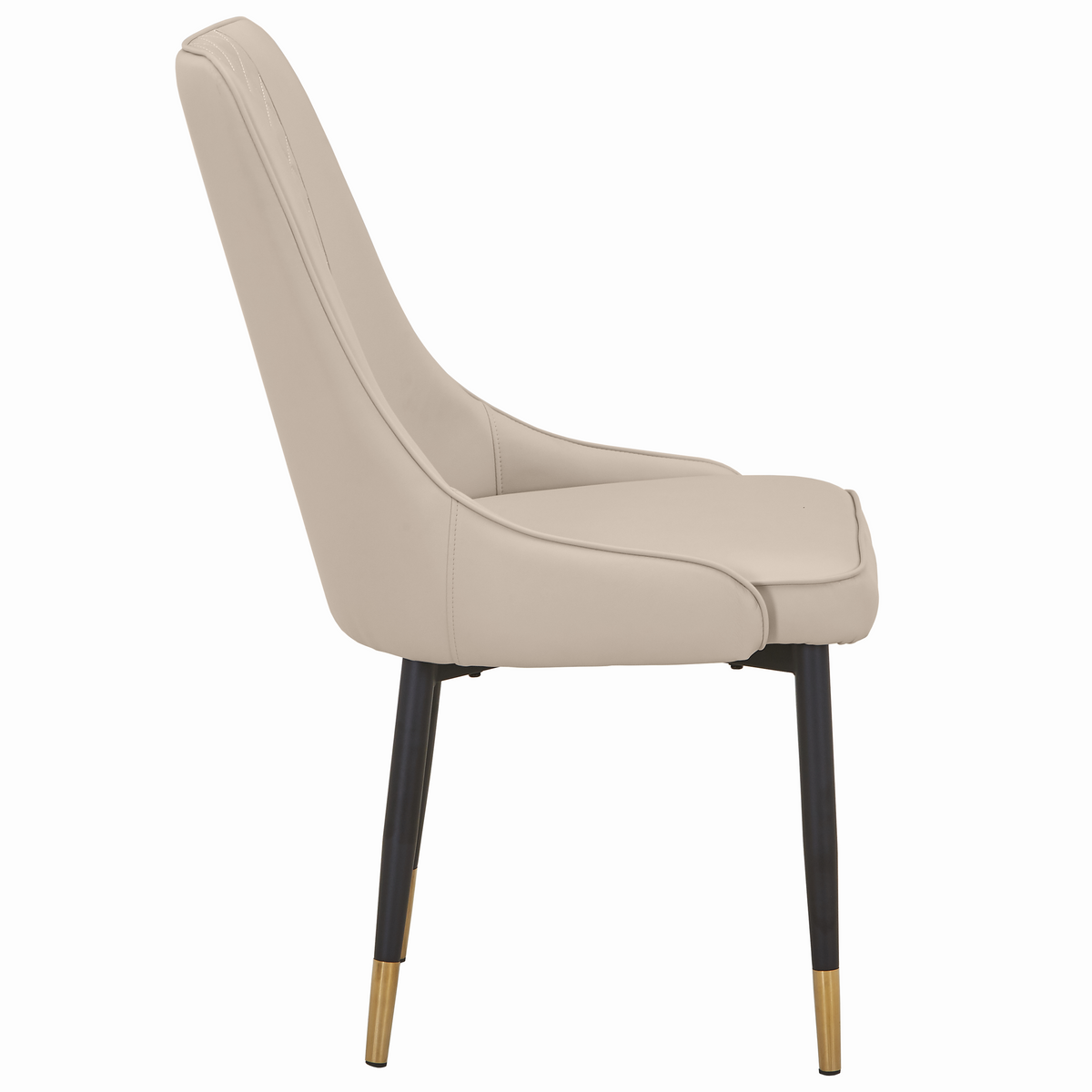 Allure Leather Dining Chairs in Steel Legs with Gold Accent Tips