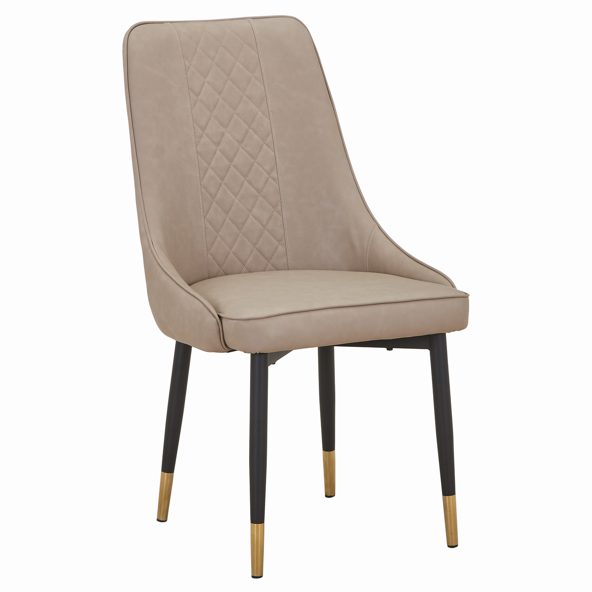 Allure Leather Dining Chairs in Steel Legs with Gold Accent Tips
