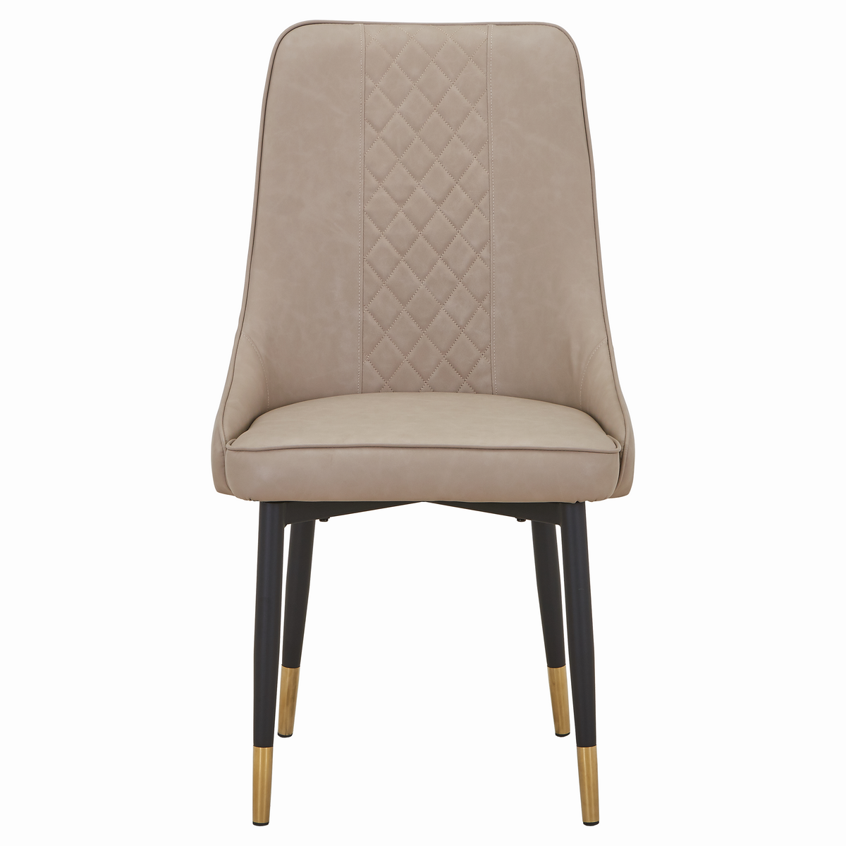 Allure Leather Dining Chairs in Steel Legs with Gold Accent Tips