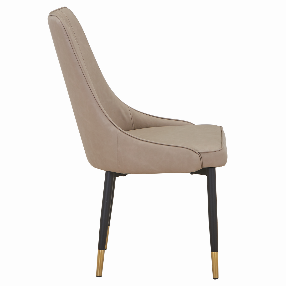 Allure Leather Dining Chairs in Steel Legs with Gold Accent Tips