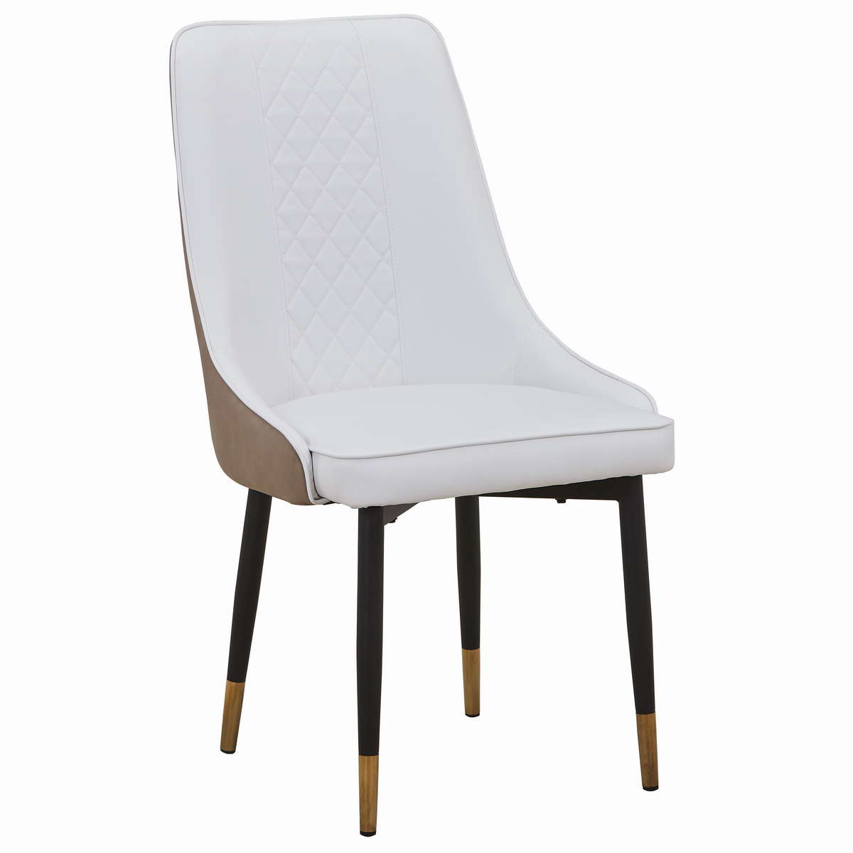 Allure Leather Dining Chairs in Steel Legs with Gold Accent Tips