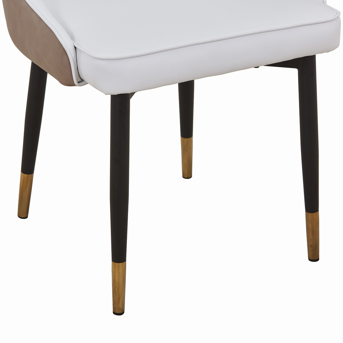 Allure Leather Dining Chairs in Steel Legs with Gold Accent Tips