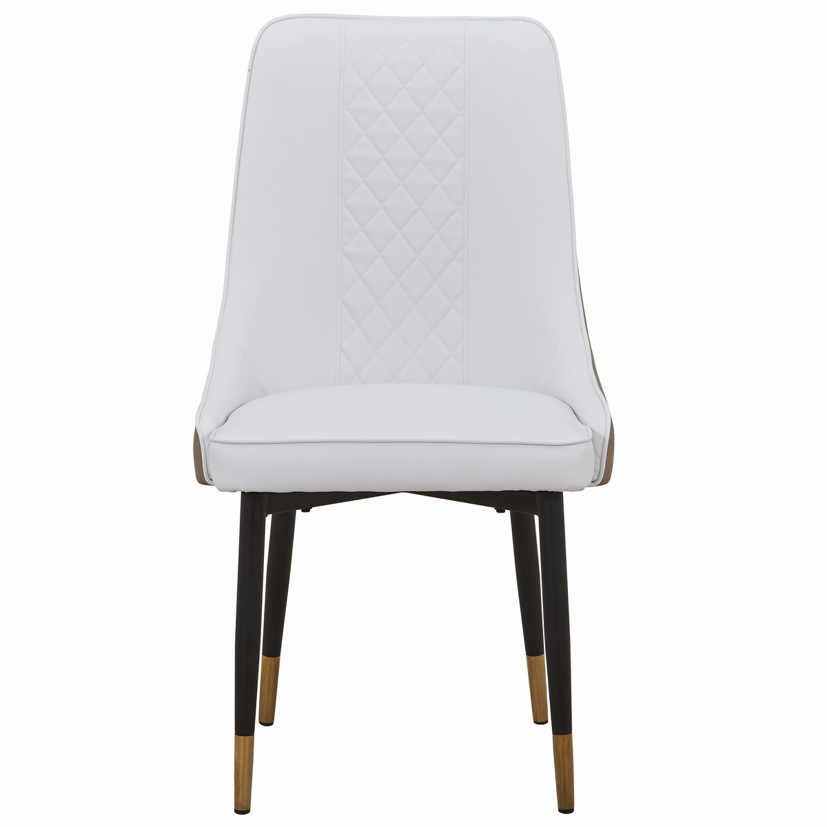 Allure Leather Dining Chairs in Steel Legs with Gold Accent Tips