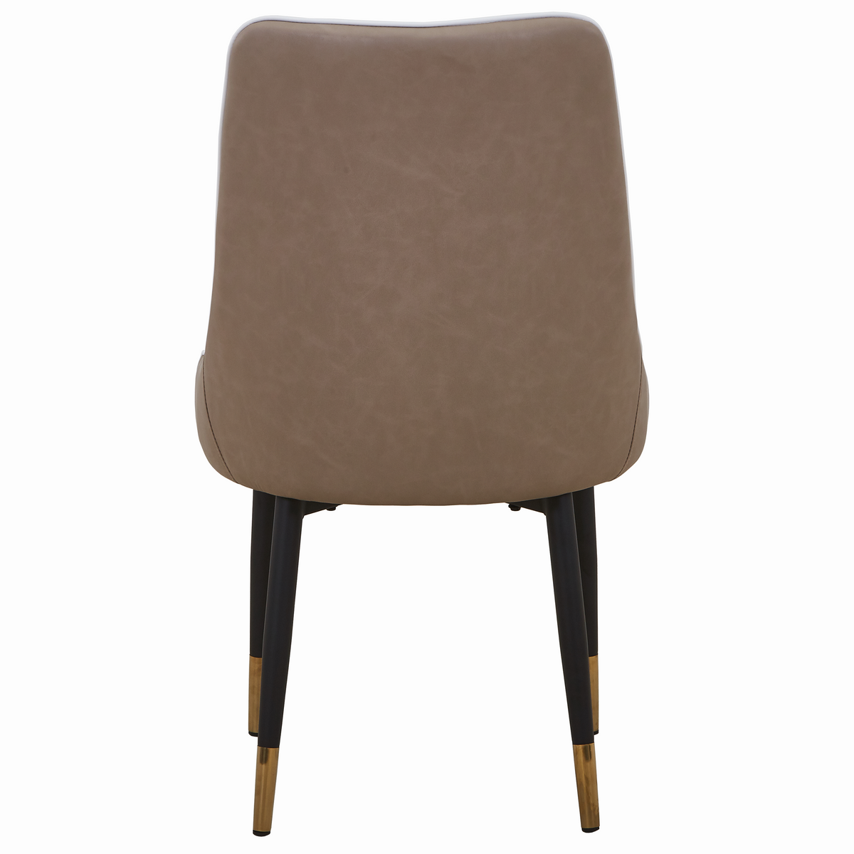 Allure Leather Dining Chairs in Steel Legs with Gold Accent Tips