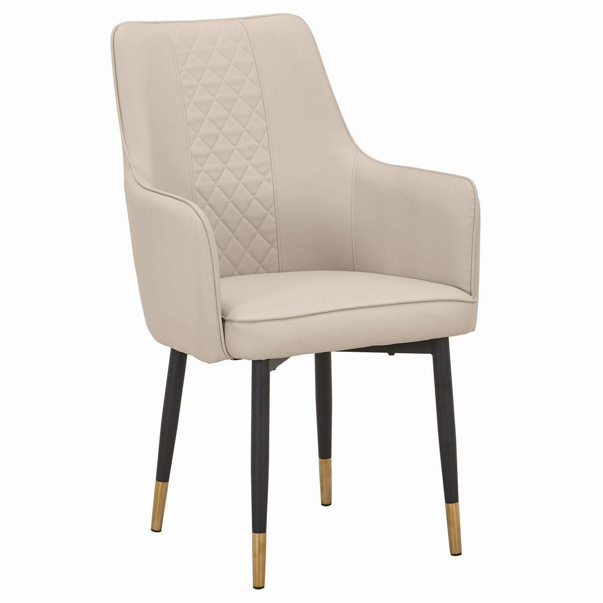 Allure Leather Dining Chairs in Steel Legs with Gold Accent Tips