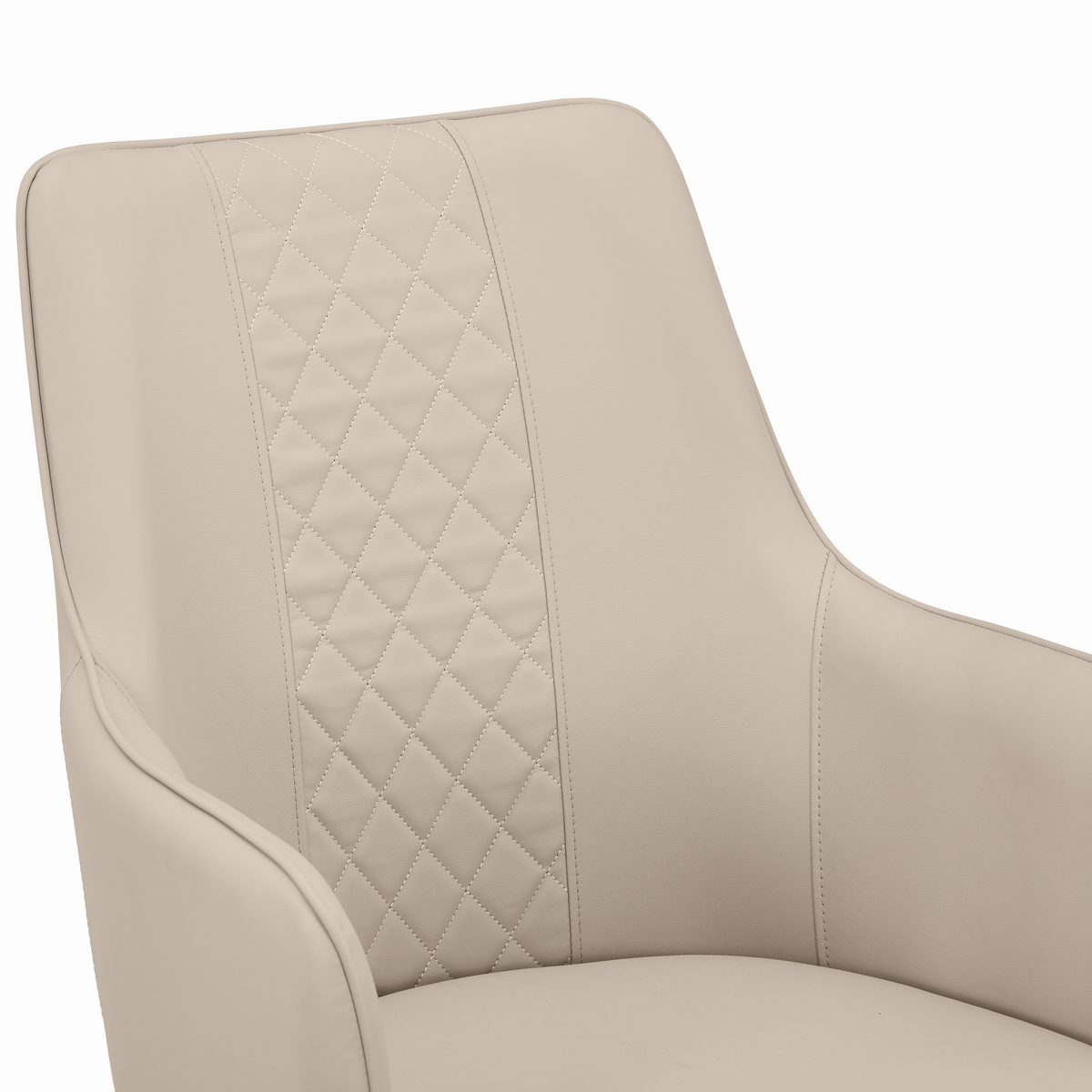 Allure Leather Dining Chairs in Steel Legs with Gold Accent Tips