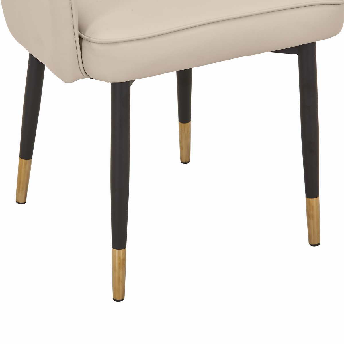 Allure Leather Dining Chairs in Steel Legs with Gold Accent Tips