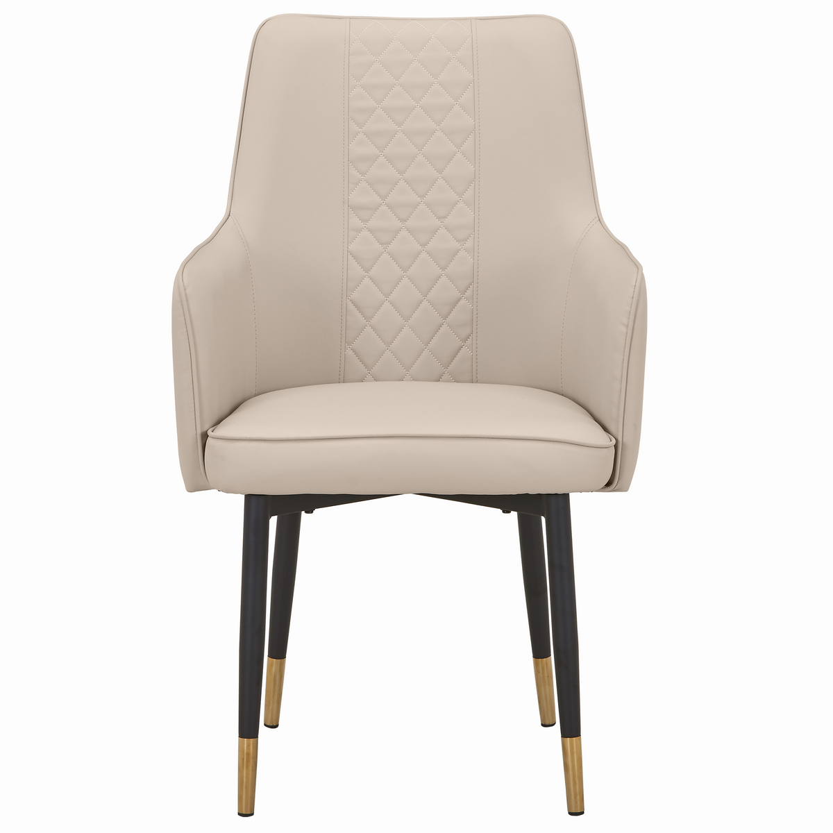 Allure Leather Dining Chairs in Steel Legs with Gold Accent Tips