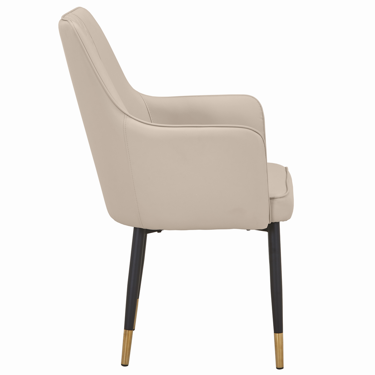 Allure Leather Dining Chairs in Steel Legs with Gold Accent Tips