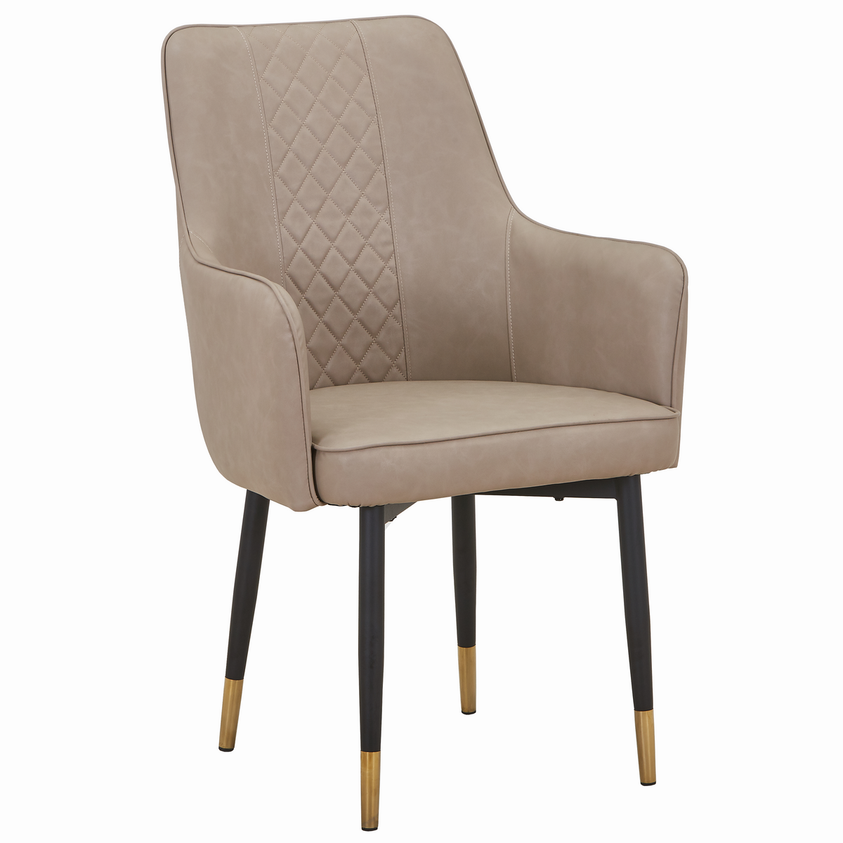 Allure Leather Dining Chairs in Steel Legs with Gold Accent Tips