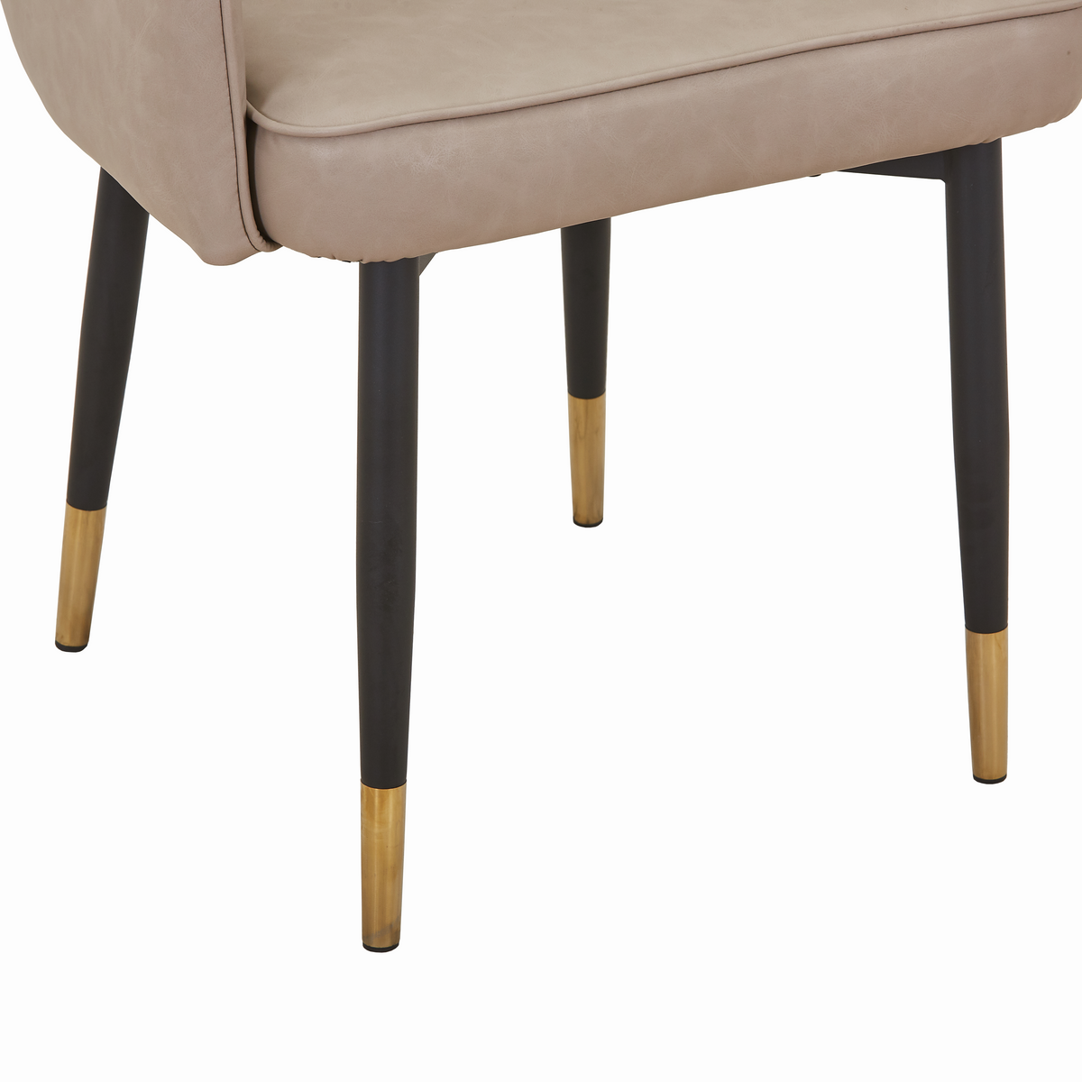 Allure Leather Dining Chairs in Steel Legs with Gold Accent Tips
