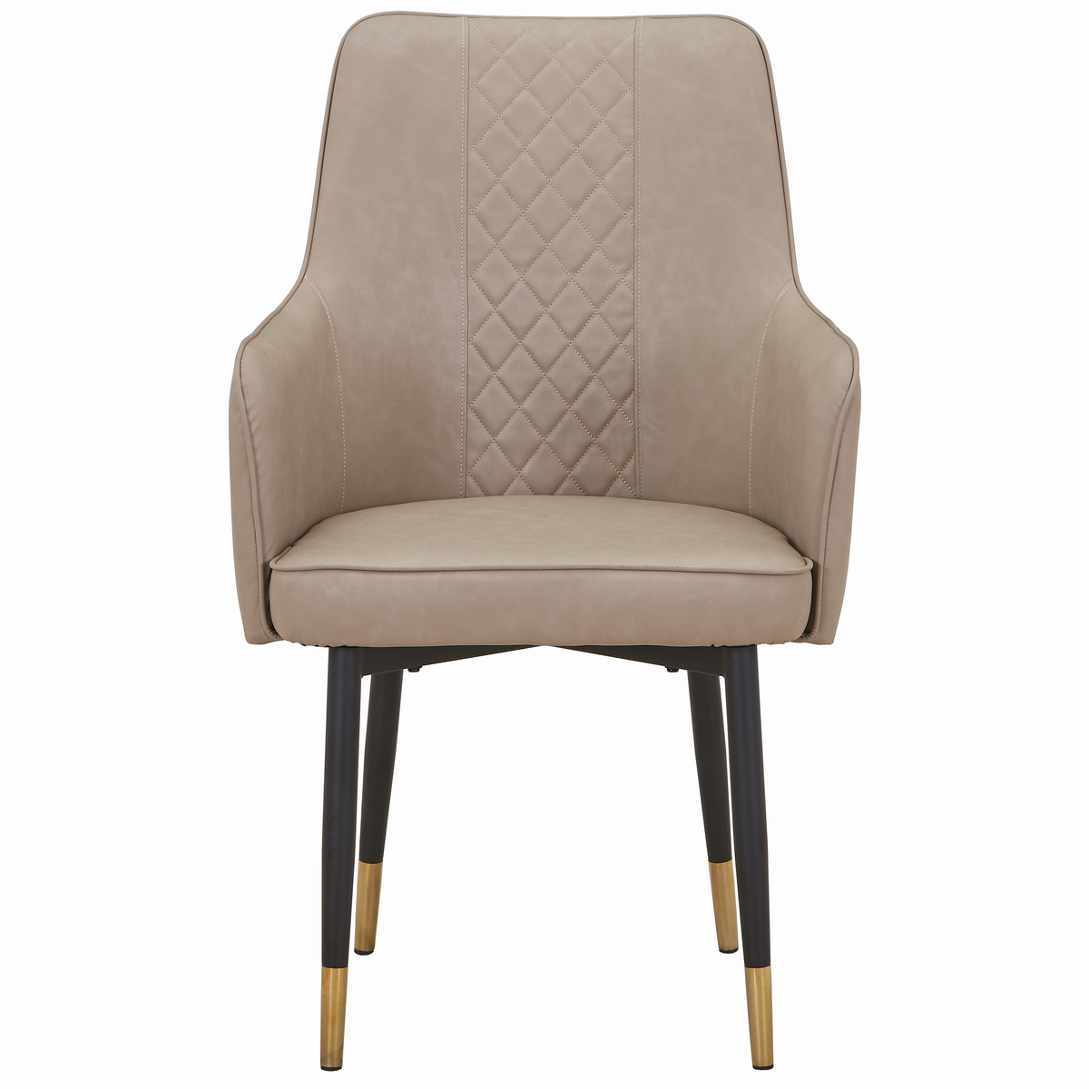 Allure Leather Dining Chairs in Steel Legs with Gold Accent Tips