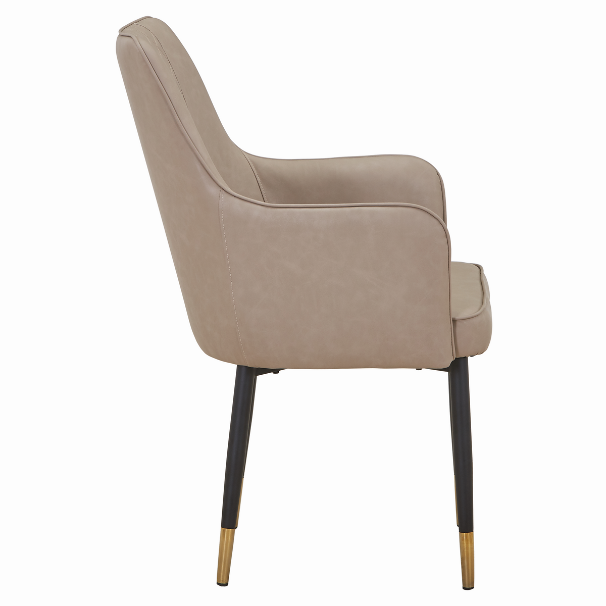 Allure Leather Dining Chairs in Steel Legs with Gold Accent Tips
