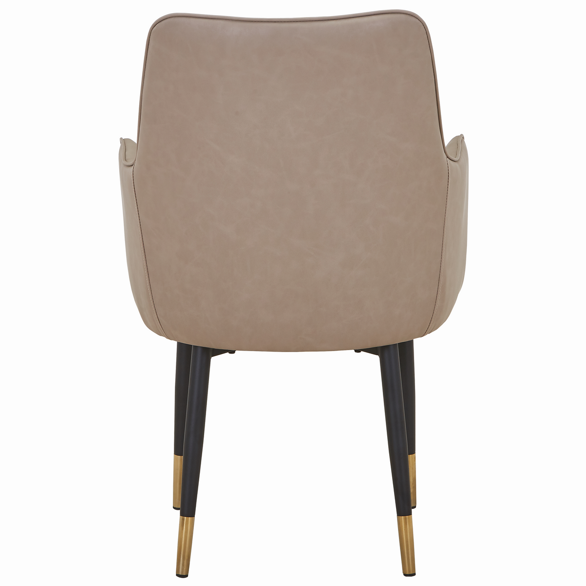 Allure Leather Dining Chairs in Steel Legs with Gold Accent Tips