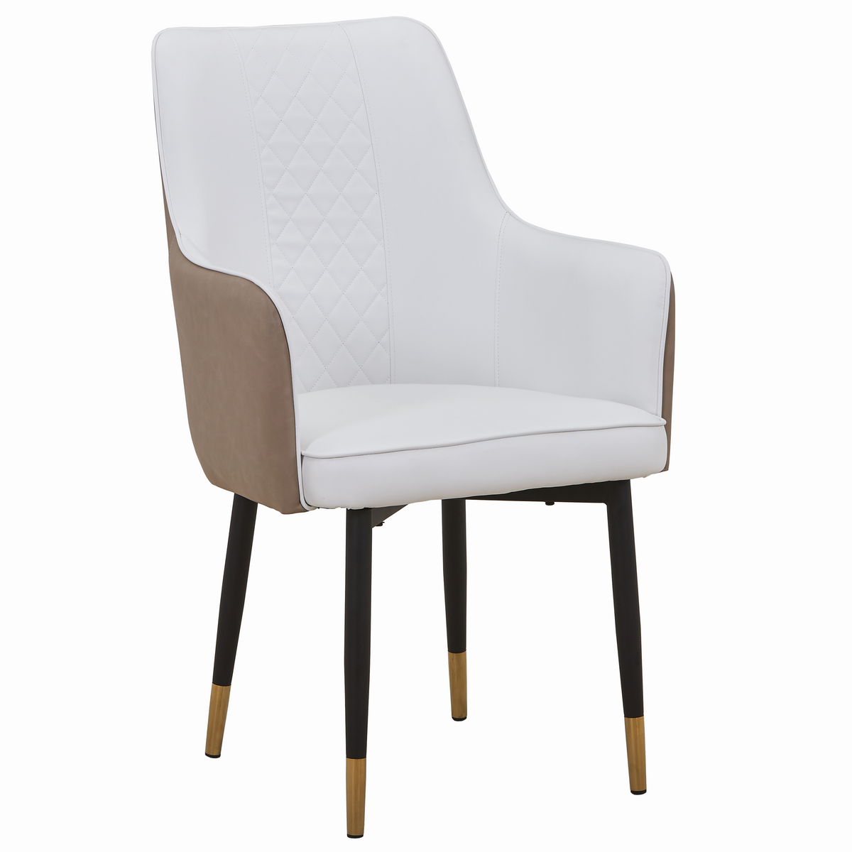 Allure Leather Dining Chairs in Steel Legs with Gold Accent Tips