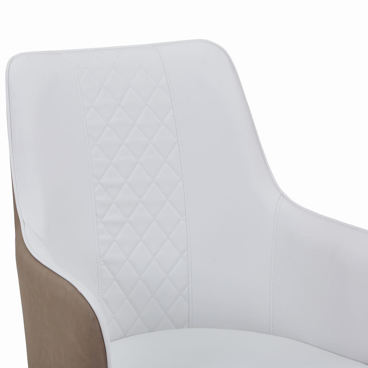 Allure Leather Dining Chairs in Steel Legs with Gold Accent Tips