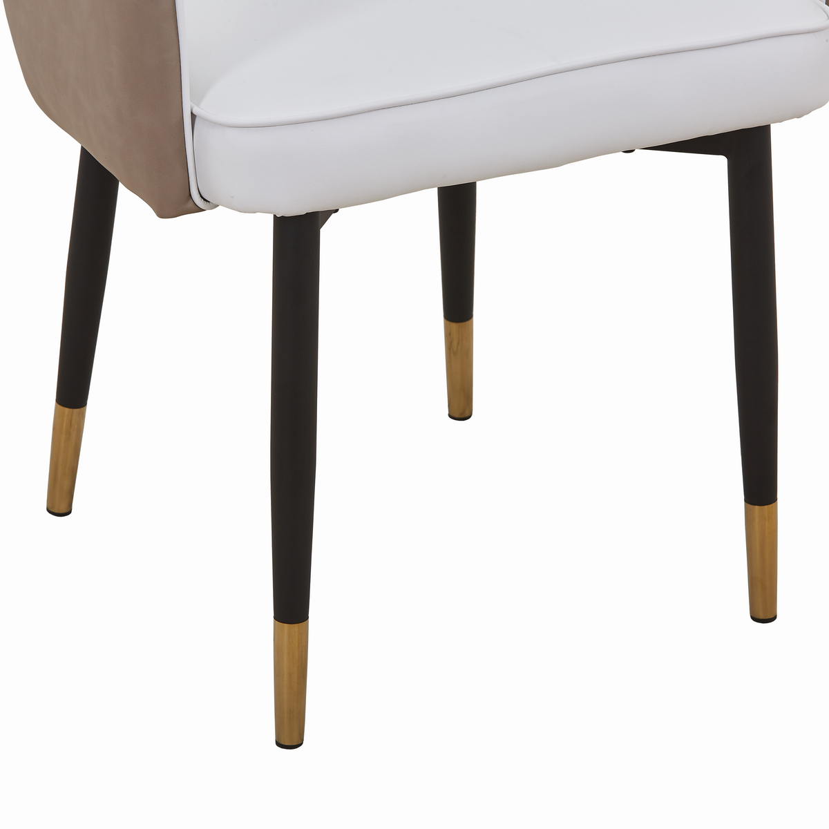 Allure Leather Dining Chairs in Steel Legs with Gold Accent Tips