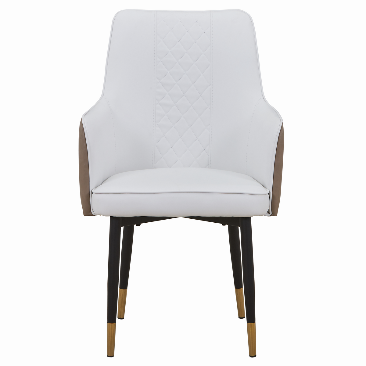 Allure Leather Dining Chairs in Steel Legs with Gold Accent Tips