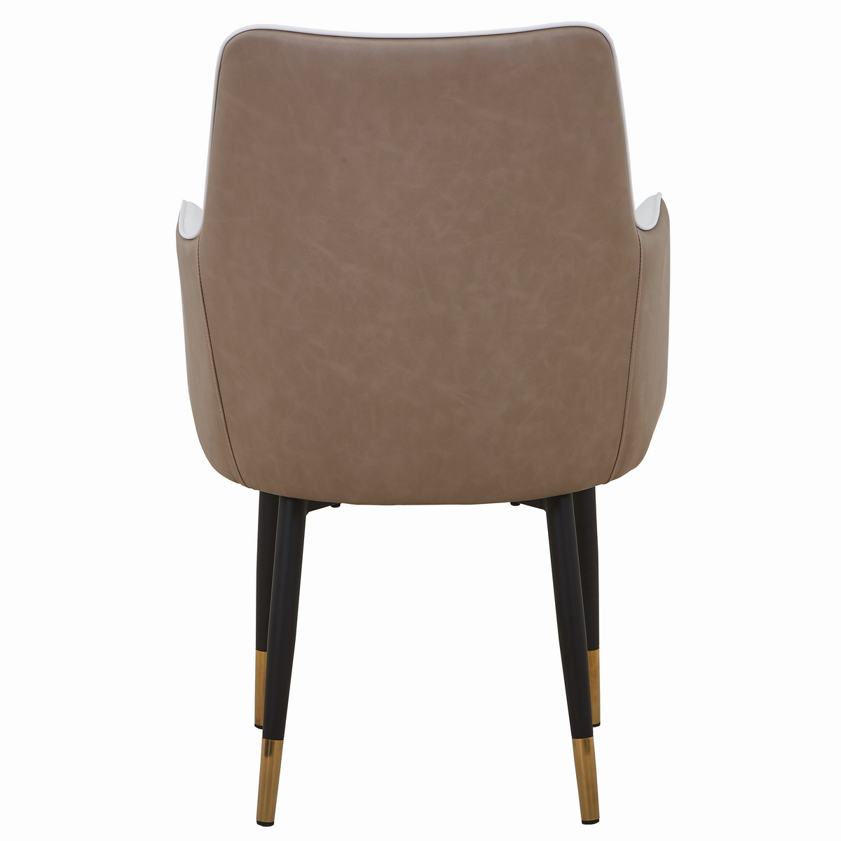 Allure Leather Dining Chairs in Steel Legs with Gold Accent Tips