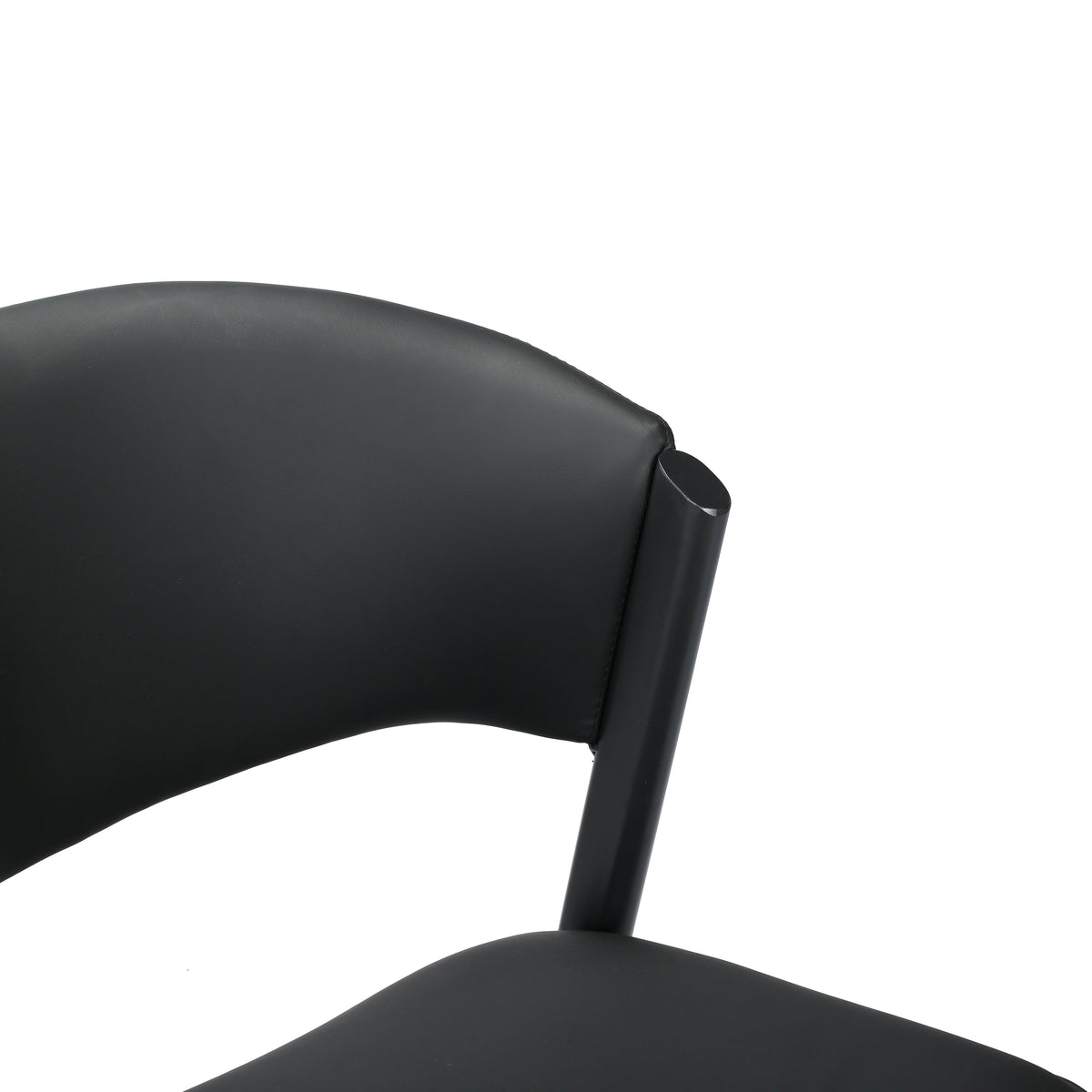 Aspen Dining Chairs Upholstered in Leather with Black Metal Legs